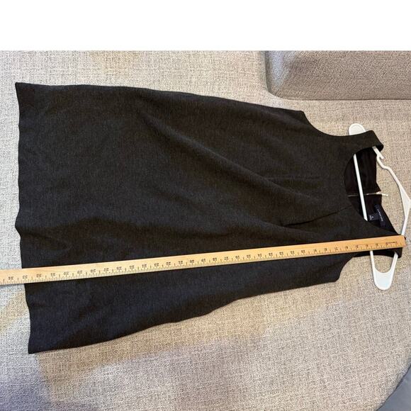 Lands' End Sleeveless Ponte Charcoal Gray Shift Dress Back Zipper Pockets Sz 6 - Picture 7 of 12